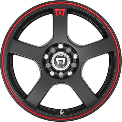 MR116 FS5 Matte Black Red Racing Stripe